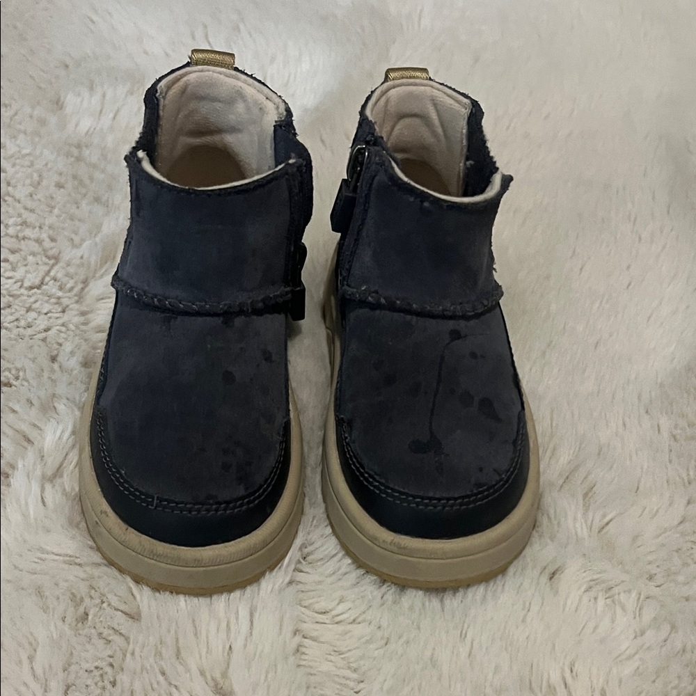 UGG Kids Black and Tan Suede Boots